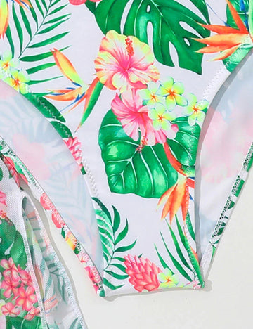 Printed Split Swimsuit Three-piece Set